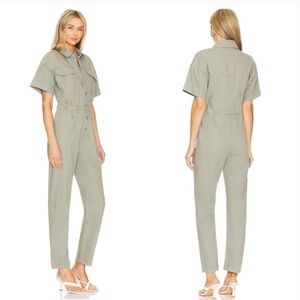 NWT Free People Marci Jumpsuit in Washed Army Sz S